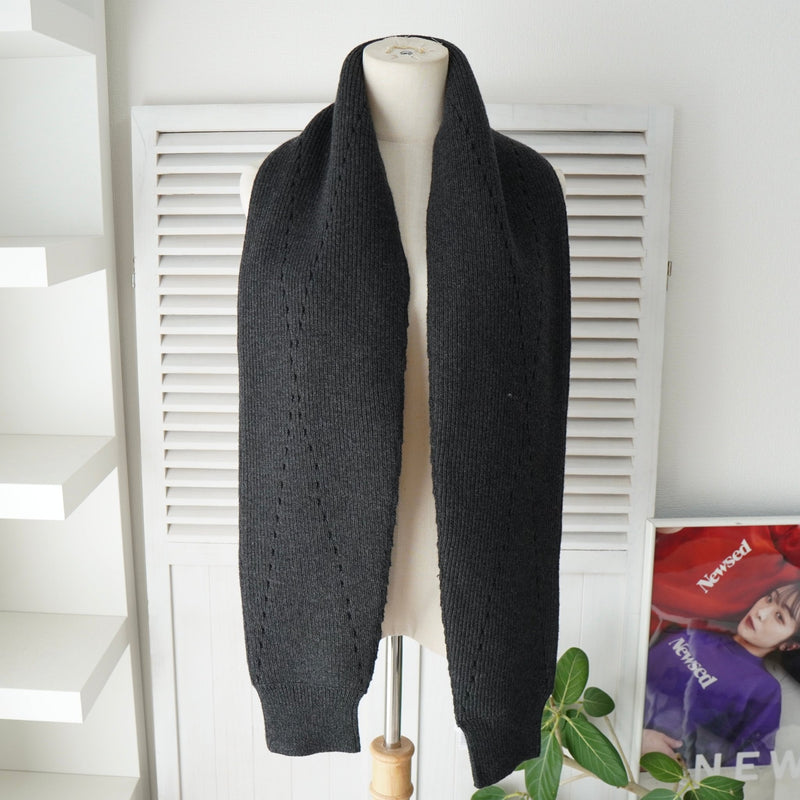 ボッテガ ヴェネタ カシミヤ ニット マフラー グレー タグ付き未使用品 - NEWSED