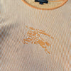 Burberry London 女士橙色/白色马标志罗纹短袖毛衣