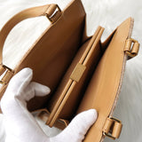 フェンディ ズッカ カシミヤ / レザー ミニハンドバッグ ベージュ - NEWSED