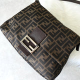 フェンディ マンマバケット ズッカ キャンバス / レザー ワンショルダーバッグ ブラウン - NEWSED