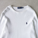 ポロ ラルフローレン サーマル ロゴ刺繍 ホワイト - NEWSED