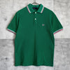 Fred Perry 徽标刺绣短袖 Polo 衫，绿色、粉色和象牙色
