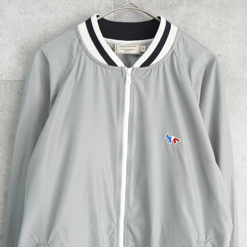 メゾンキツネ スタジャン ブルゾン フォックスロゴ グレー - NEWSED