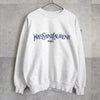 Yves Saint Laurent 复古徽标刺绣运动衫（浅灰色）