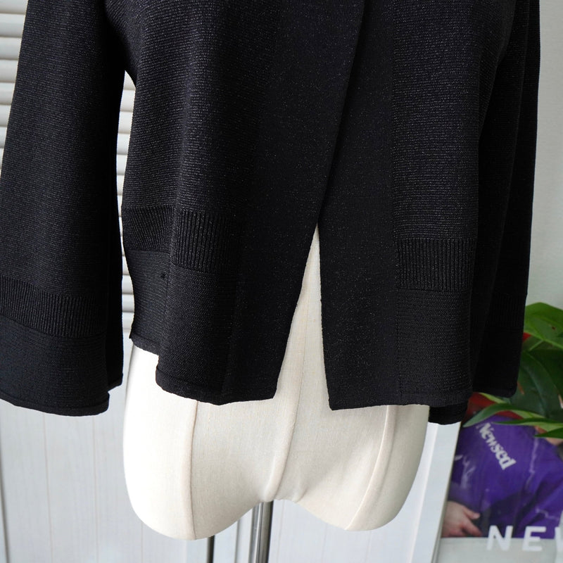 クレージュ ラメ ニット 長袖トップス ブラック - NEWSED