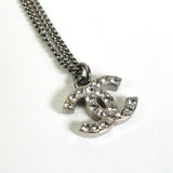 シャネル ココマーク ラインストーン ネックレス シルバー - NEWSED