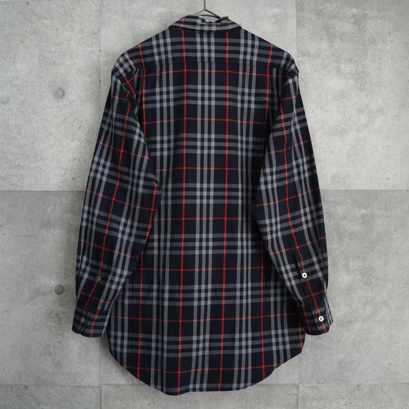 バーバリー ヴィンテージ ノバチェック 長袖シャツ ネイビー - NEWSED