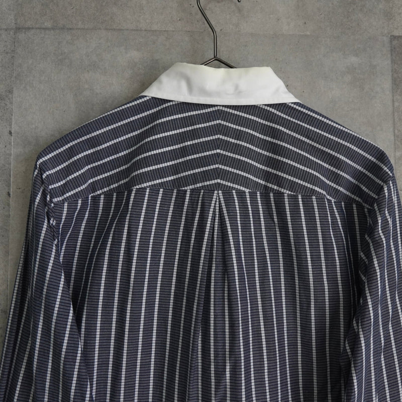 ヴィヴィアン ウエストウッド オーブ ストライプ柄 長袖シャツ クレリックシャツ ブルー - NEWSED