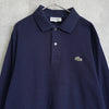 Lacoste 徽标贴片长袖 Polo 衫（海军蓝）