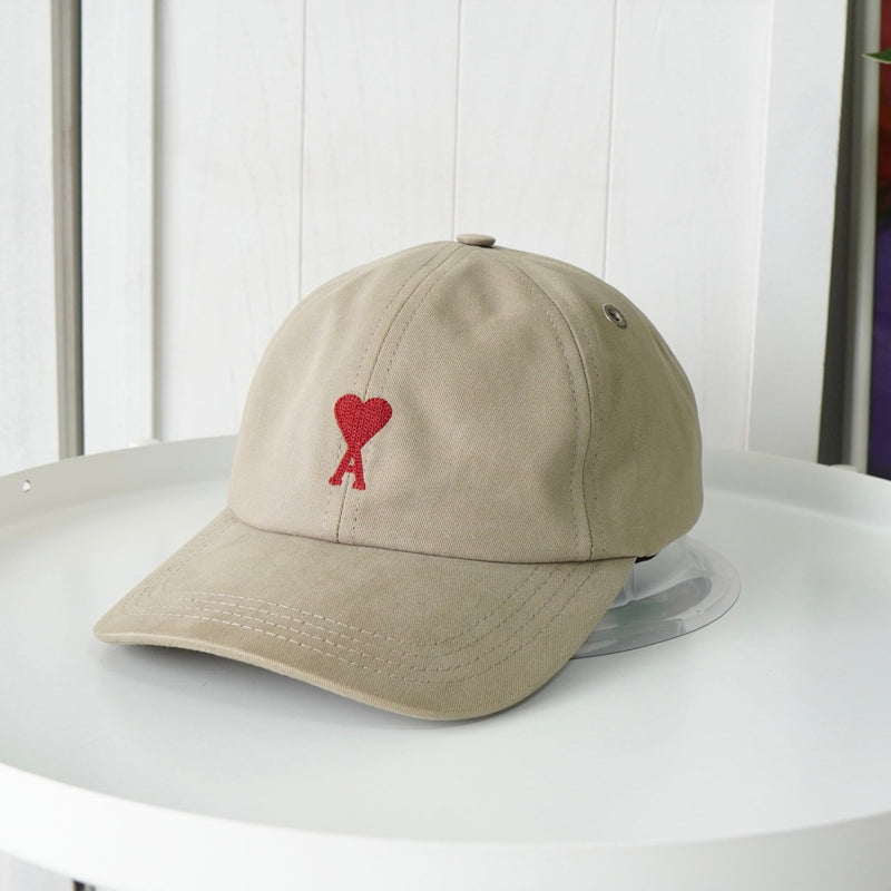 アミパリ アミ パリス ハートロゴ キャップ ベージュ - NEWSED