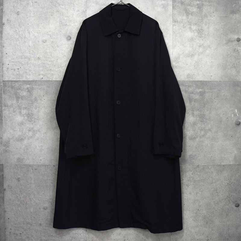 ジルサンダー バックロゴ ビスコース ロングコート スタッフコート ブラック - NEWSED