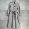 イヴ サンローラン ヴィンテージ ウール ロングコート ステンカラーコート レディース ライトグレー