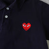 プレイ コムデギャルソン ハートロゴ 半袖ポロシャツ ブラック