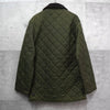 バブアー コーデュロイ襟 ロゴ キルティングジャケット カーキ