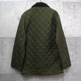 バブアー コーデュロイ襟 ロゴ キルティングジャケット カーキ - NEWSED