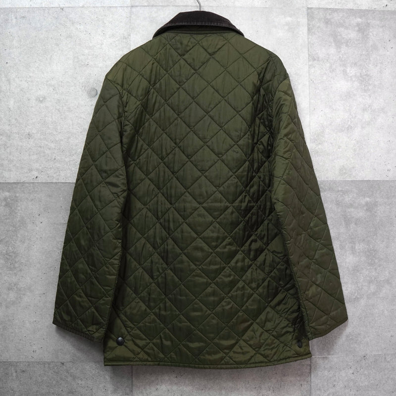 バブアー コーデュロイ襟 ロゴ キルティングジャケット カーキ - NEWSED