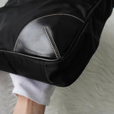 プラダ テスート ポコノ ナイロン サフィアーノ レザー トライアングルロゴ トートバッグ ブラック - NEWSED