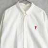 Ami Paris Ami Paris Heart Logo White Shirt Long Sleeve Shirt White / Red
