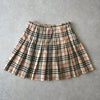 バーバリー ブルー レーベル ノバチェック プリーツ ウール ミニスカート ベージュ