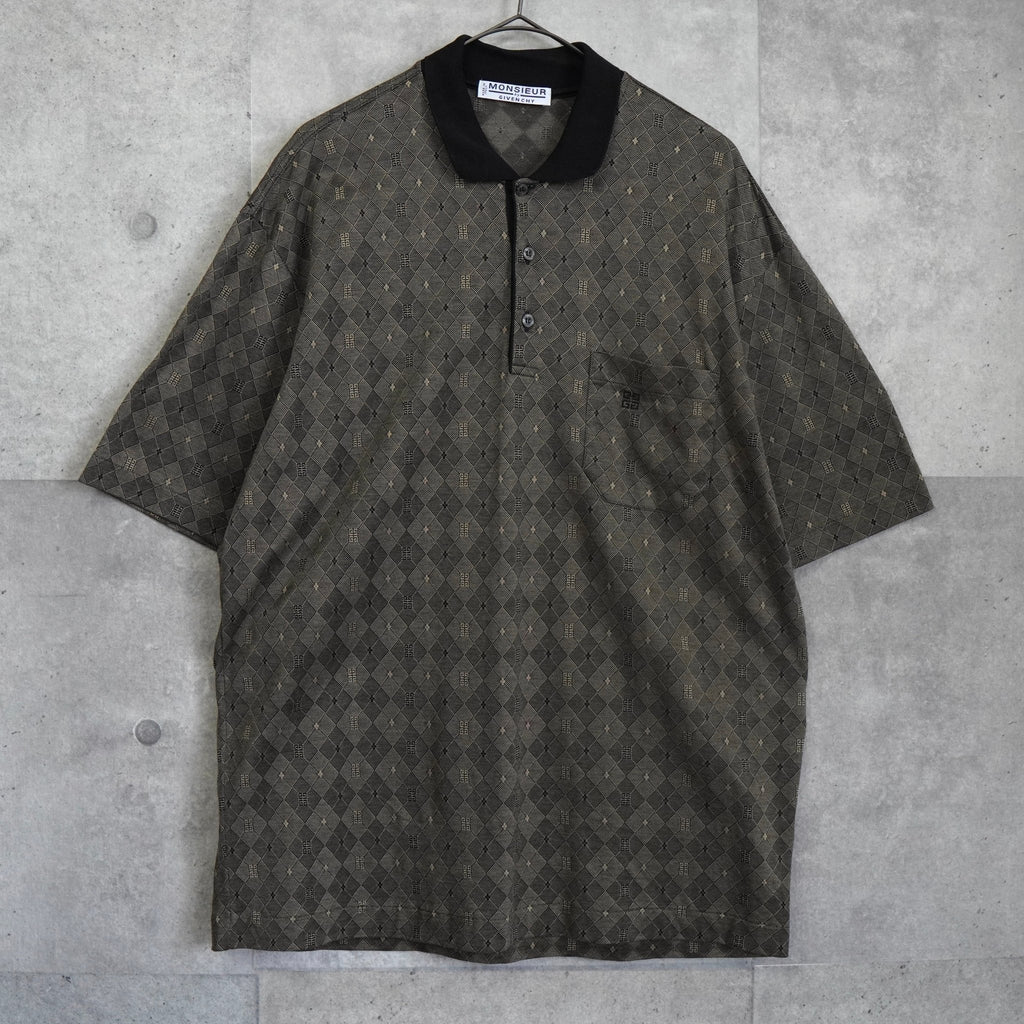 Givenchy 复古短袖 Polo 衫（灰褐色/黑色）