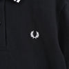 Fred Perry 徽标刺绣短袖 Polo 衫 黑色