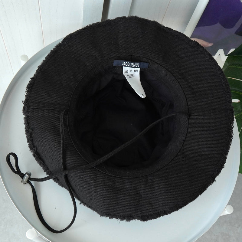 ジャックムス ロゴ フリンジ バケットハット 帽子 ブラック - NEWSED