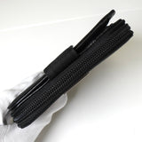 プラダ テスート ポコノ ナイロン トライアングルロゴ ラウンドファスナー 二つ折り財布 ブラック - NEWSED