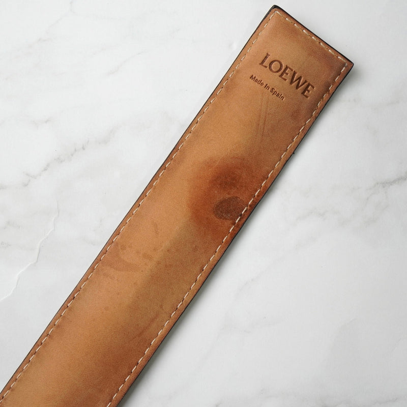 LOEWE ロエベ アナグラム レザー マグネット バングル ブラウン　ポーチ付 LOEWE ロエベ アナグラム レザー マグネット バングル ブラウン
