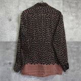 ドリス ヴァンノッテン シルク 総柄 長袖シャツ ブラウン - NEWSED