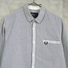 蓝灰色 Fred Perry 徽标刺绣长袖衬衫