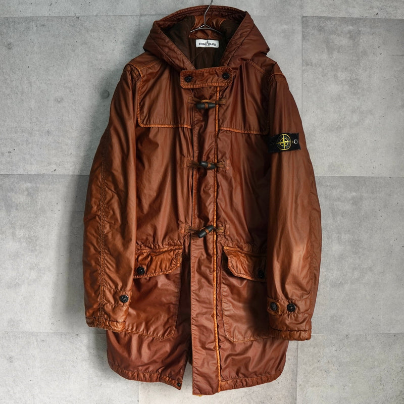 ストーン アイランド コーティング フーデッド 中綿ジャケット ブラウン - NEWSED