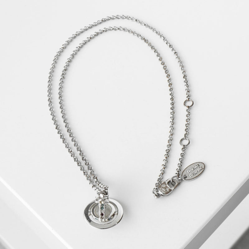 ヴィヴィアン ウエストウッド ミニ オーブ ラインストーン シルバー ネックレス 箱付き - NEWSED