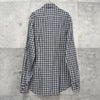 プラダ ギンガムチェック柄 長袖シャツ フォーマル メンズ ブラック / ホワイト