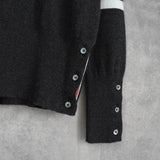 トム ブラウン ストライプ カシミア ニット ダークグレー - NEWSED