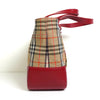 バーバリー ノバチェック ナイロンキャンバス / レザー ミニハンドバッグ ベージュ / レッド