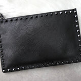 ヴァレンティノ スタッズ レザー クラッチバッグ ブラック - NEWSED