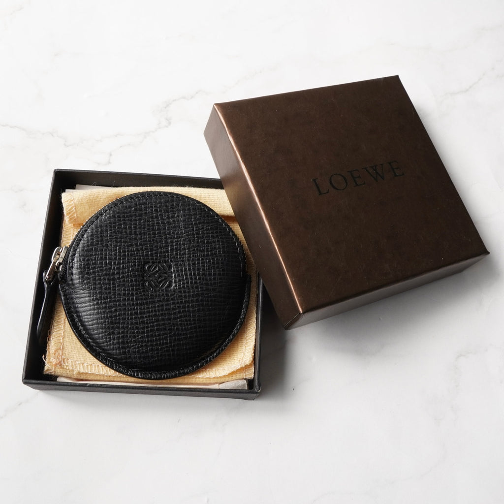 ロエベ アナグラム レザー コインケース ブラック 箱付き