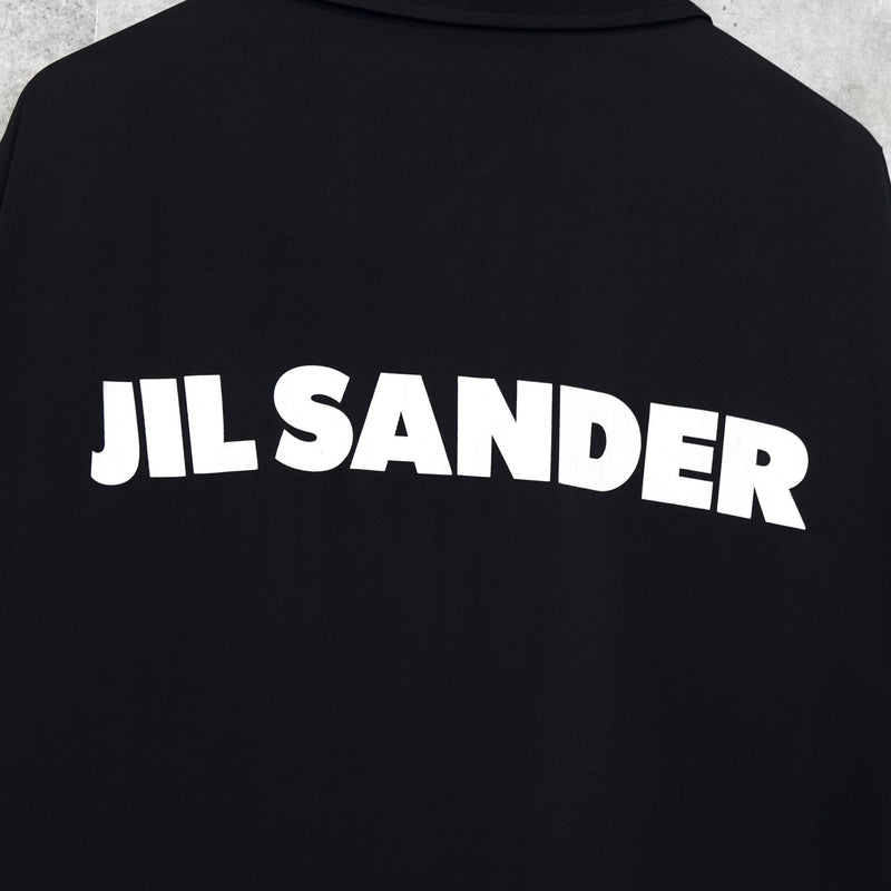 ジルサンダー バックロゴ ビスコース ロングコート スタッフコート ブラック - NEWSED