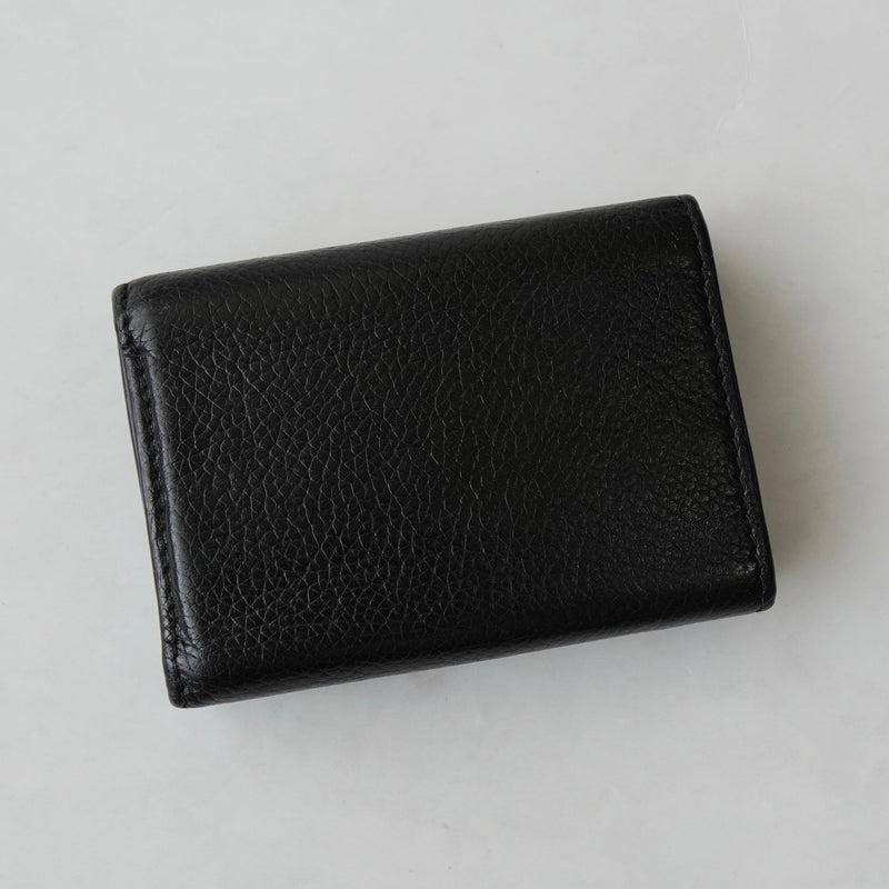 バレンシアガ エブリティ レザー 三つ折り財布 コンパクトウォレット ブラック - NEWSED