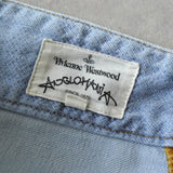 ヴィヴィアン ウエストウッド アングロマニア プリント デニム ジーンズ アイスブルー - NEWSED