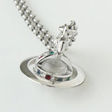 ヴィヴィアン ウエストウッド ミニ オーブ ラインストーン シルバー ネックレス - NEWSED