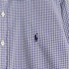 Polo Ralph Lauren 徽标刺绣长袖衬衫，采用方格图案，蓝色