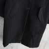 Fred Perry Logo Embroidered Brushed Long Coat Cocoon Coat Chester Coat Black