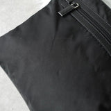 プラダ ポコノ テスートナイロン / サフィアーノレザー トライアングルロゴ ショルダーバッグ ブラック - NEWSED