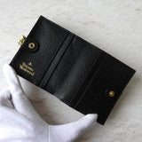 ヴィヴィアン ウエストウッド オーブ レザー がま口 二つ折り財布 ブラック - NEWSED