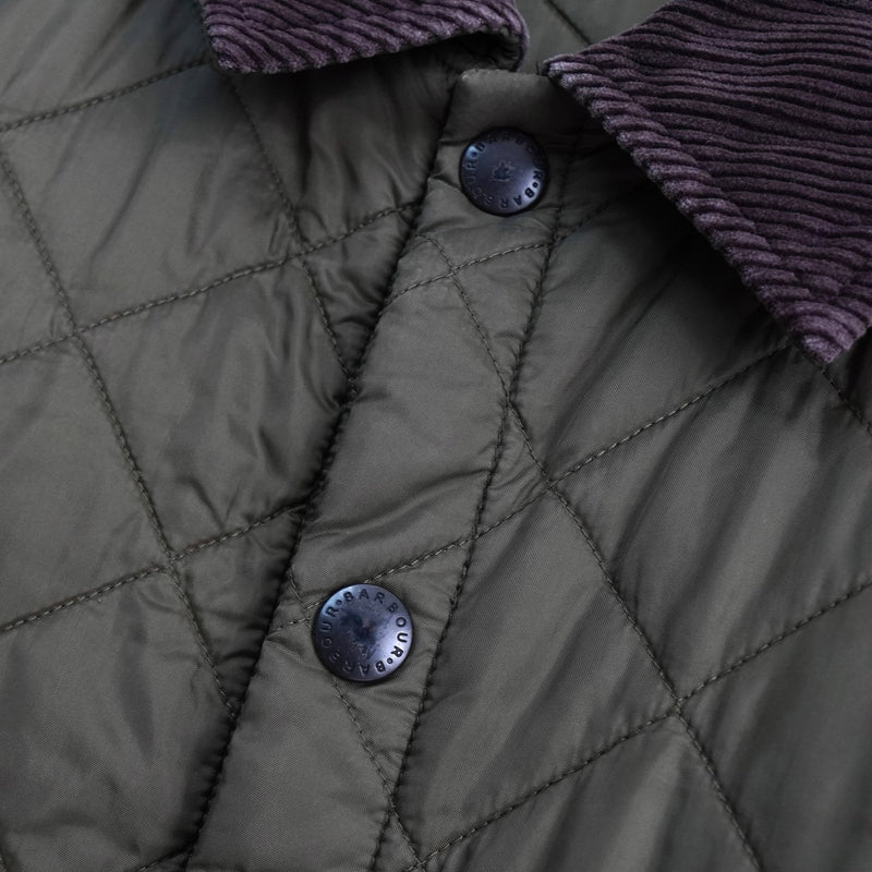 バブアー コーデュロイ襟 ロゴ キルティングジャケット カーキ - NEWSED