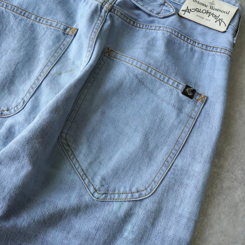 ヴィヴィアン ウエストウッド アングロマニア プリント デニム ジーンズ アイスブルー - NEWSED