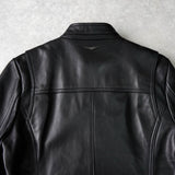 ポリス ラムレザー シングル ライダースジャケット レザージャケット ブラック メンズ タグ付き未使用品 - NEWSED