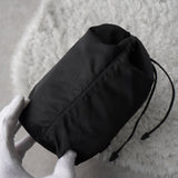 プラダ テスート ポコノ ナイロン 巾着バッグ ポーチ 三角プレート ブラック - NEWSED