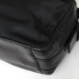 プラダ テスート ポコノ ナイロン サフィアーノレザー トライアングルロゴ ショルダーバッグ ブラック - NEWSED